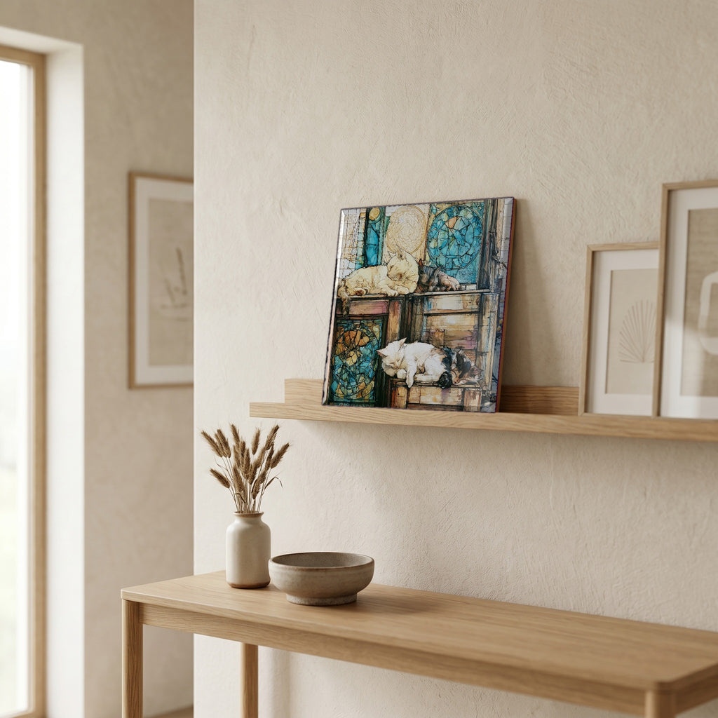 In the entryway, first thing you see.