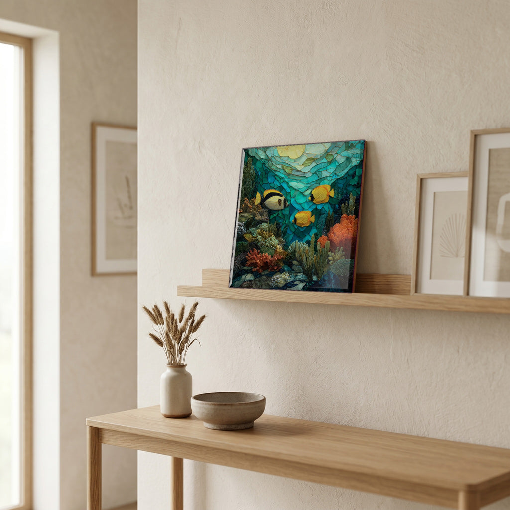 In the entryway, first thing you see.