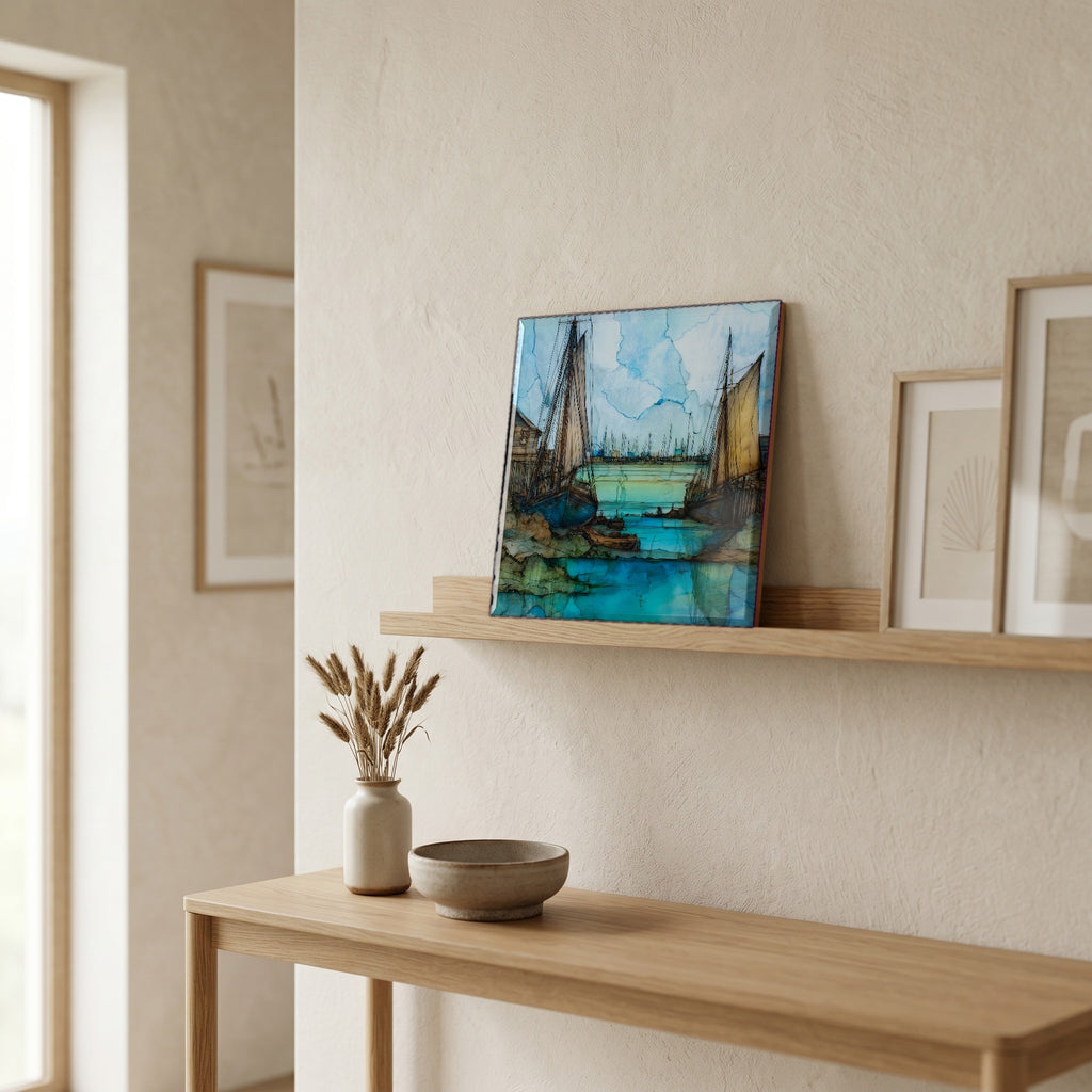 In the entryway, first thing you see.