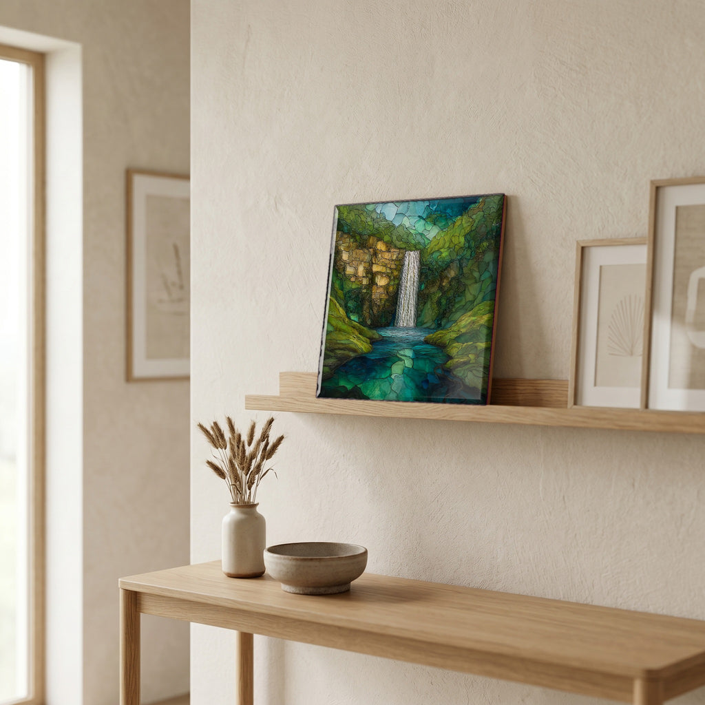 In the entryway, first thing you see.