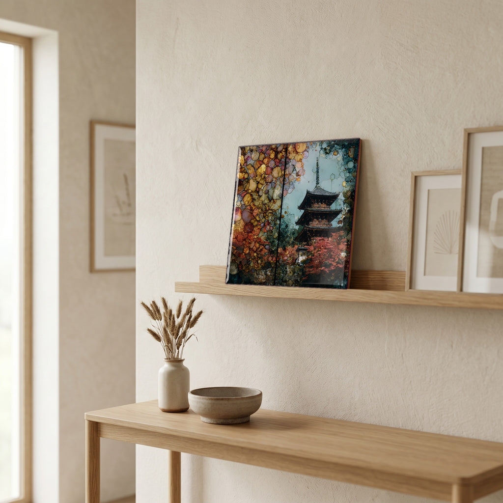 In the entryway, first thing you see.