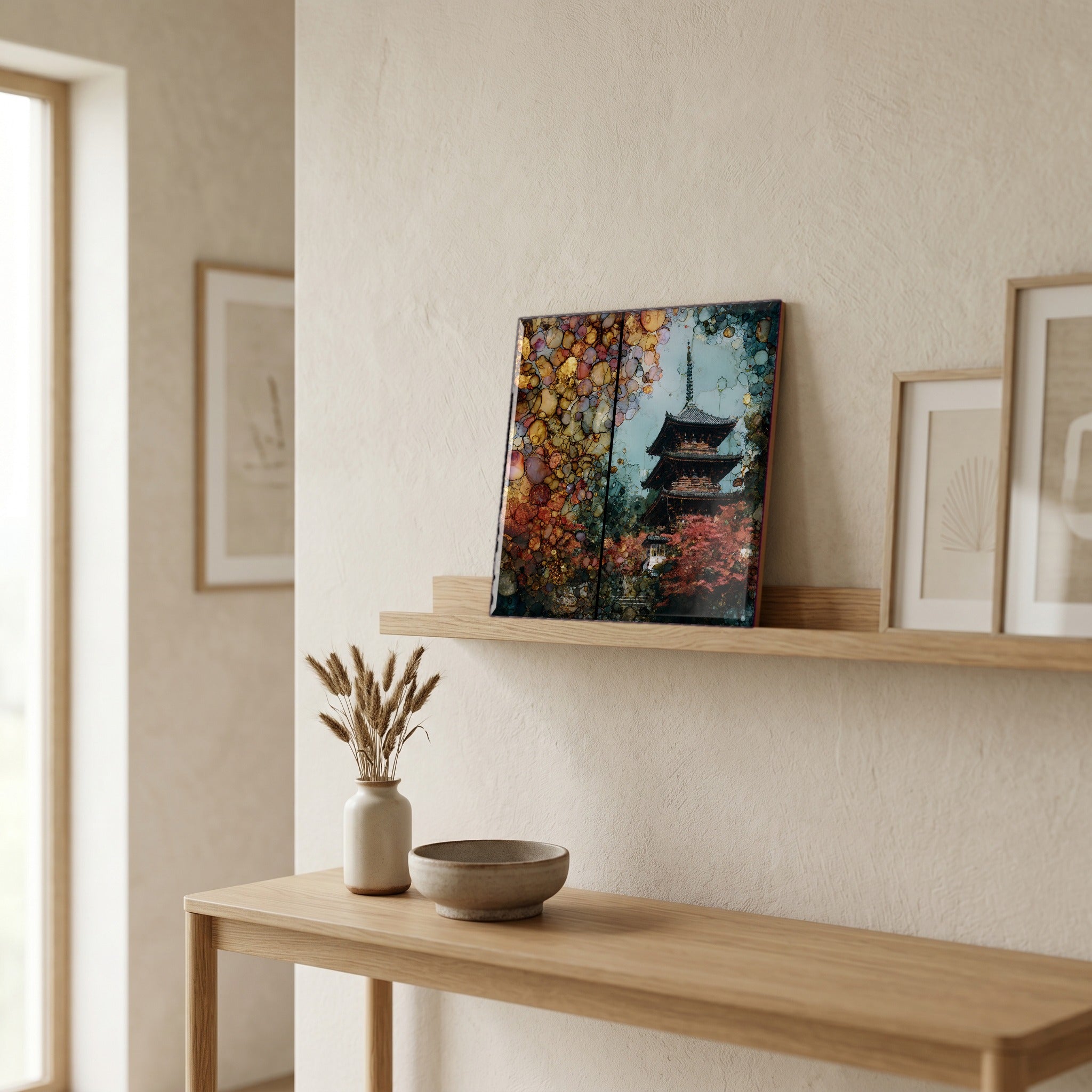 In the entryway, first thing you see.