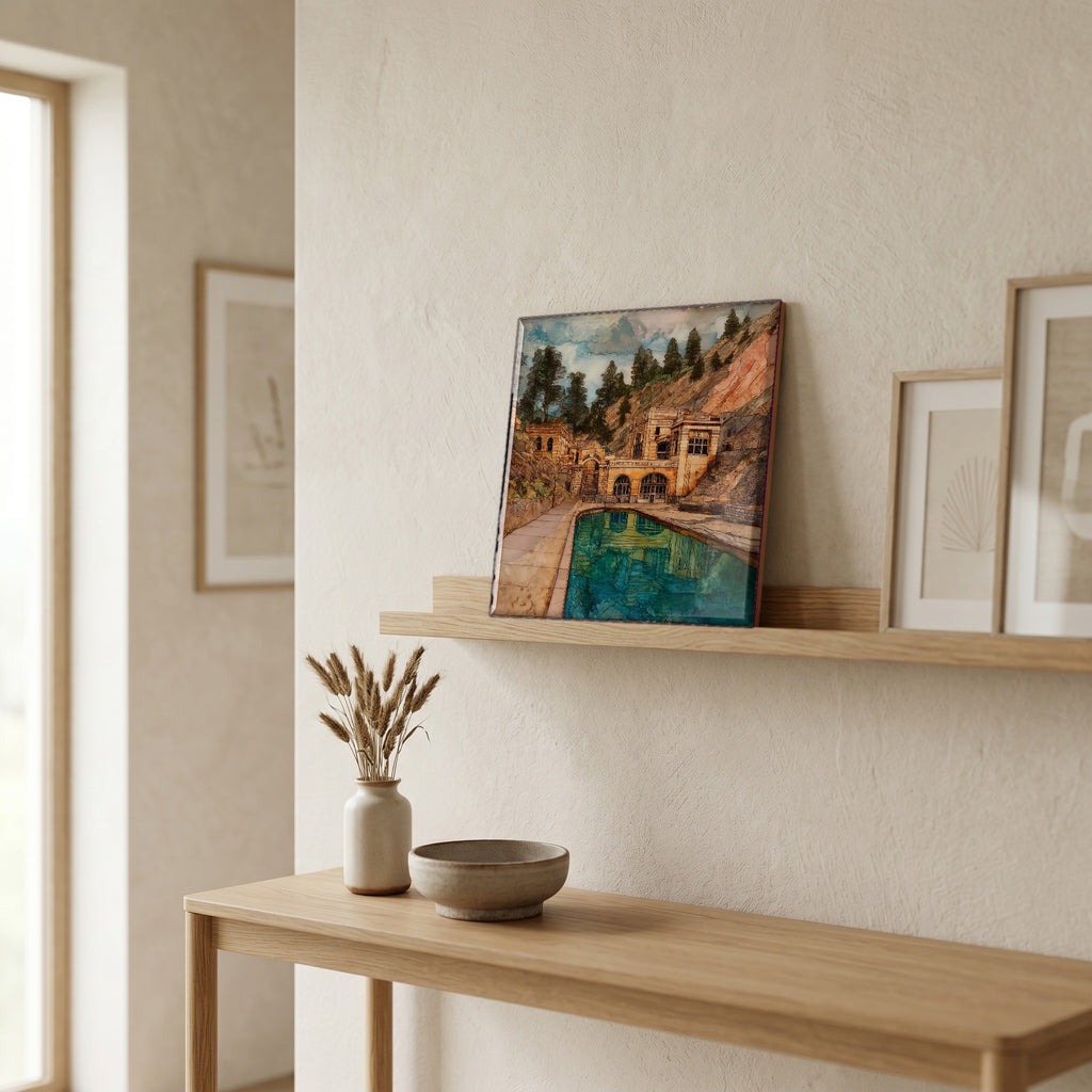 In the entryway, first thing you see.
