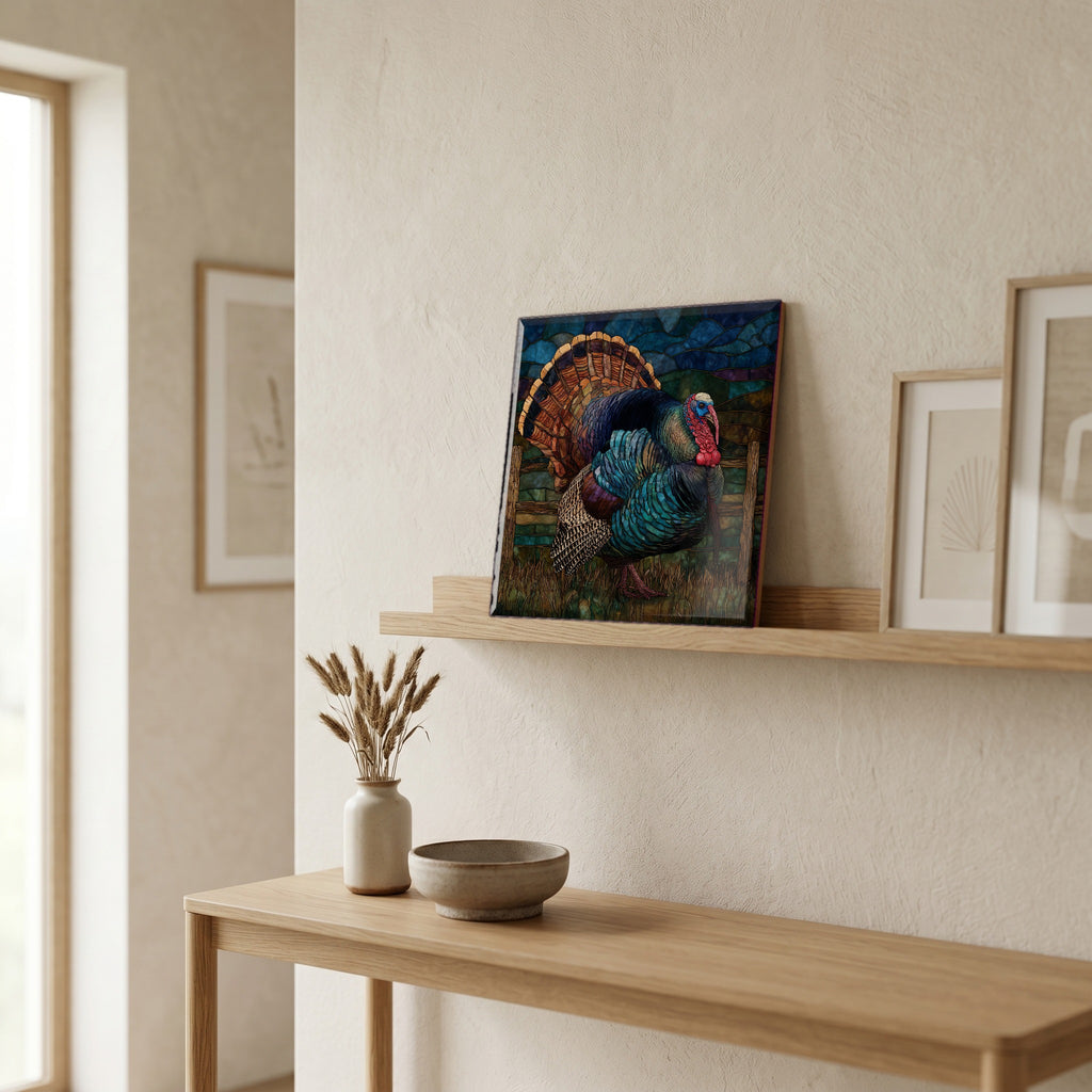 In the entryway, first thing you see.