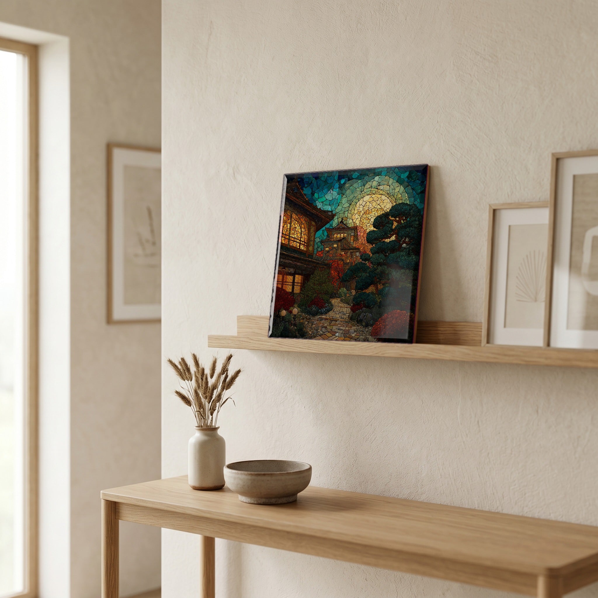 In the entryway, first thing you see.
