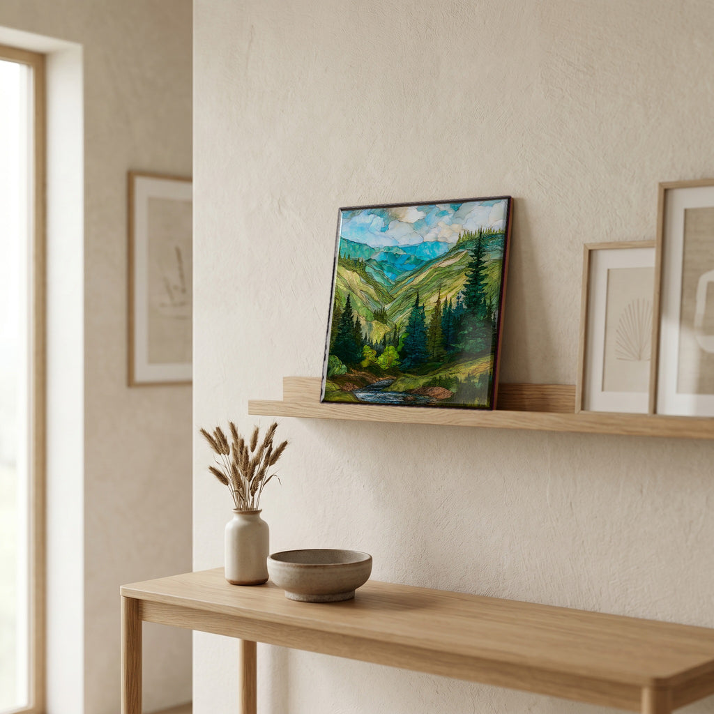 In the entryway, first thing you see.