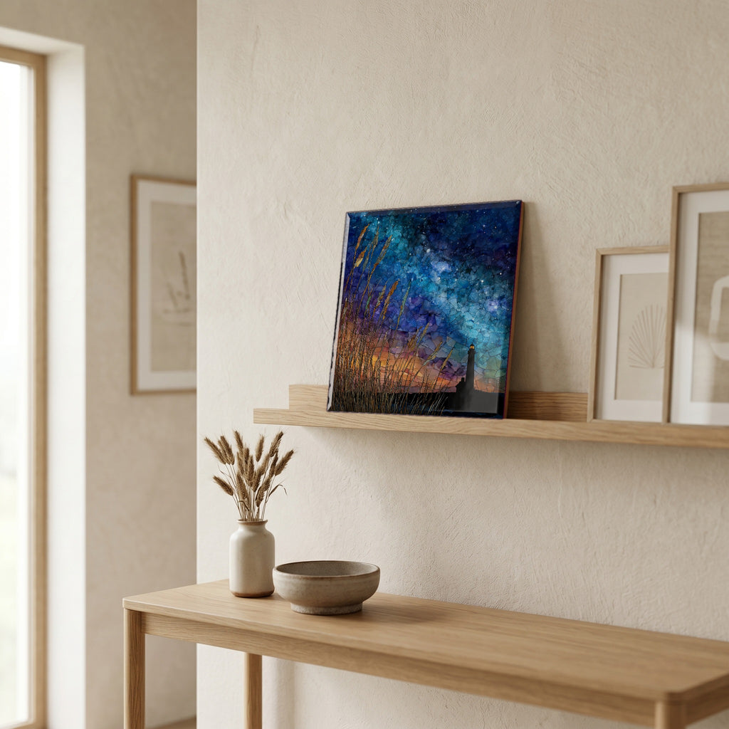 In the entryway, first thing you see.