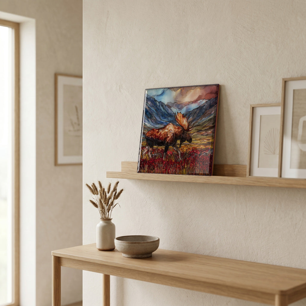 In the entryway, first thing you see.