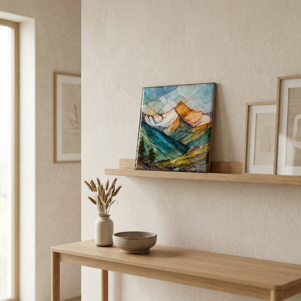 In the entryway, first thing you see.
