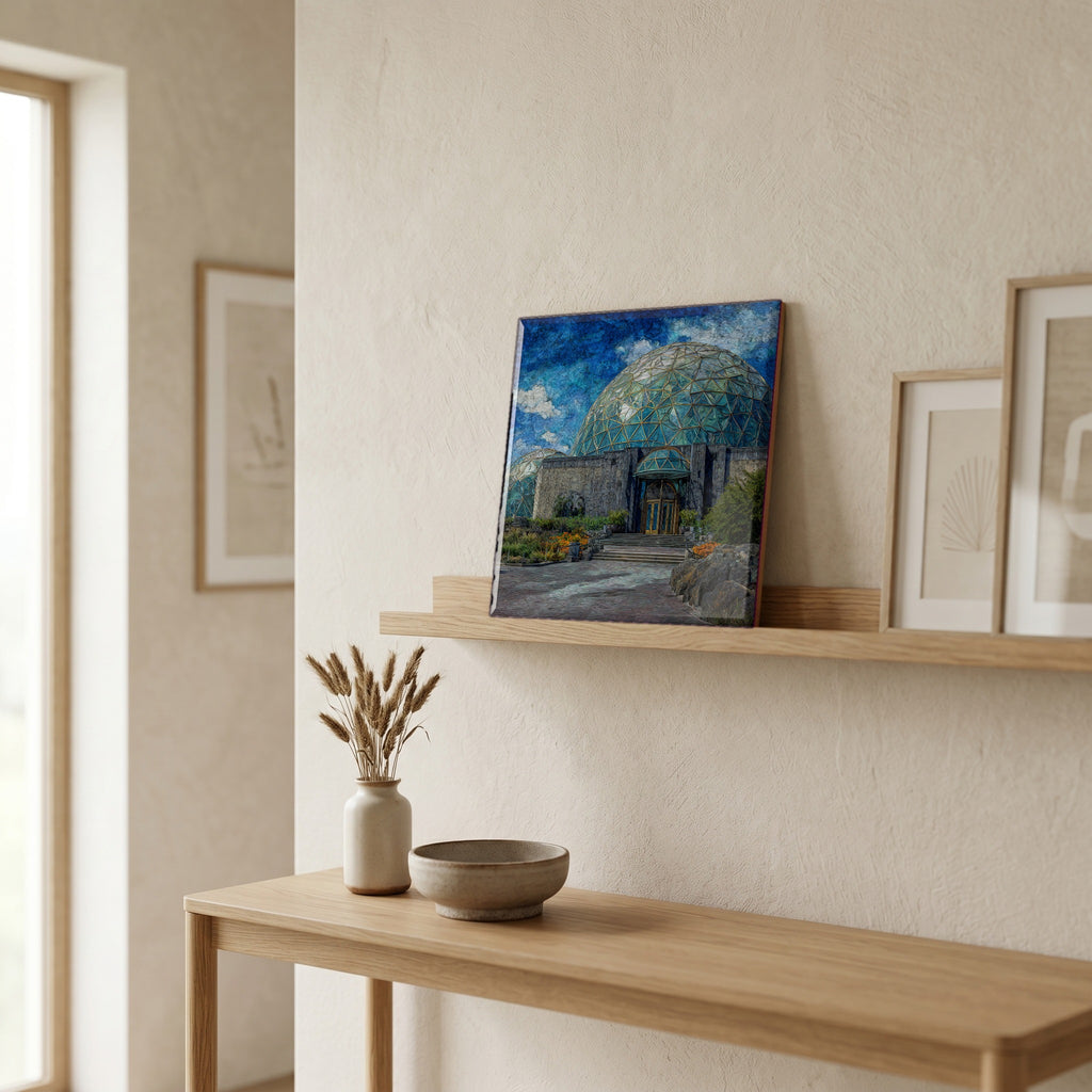 In the entryway, first thing you see.