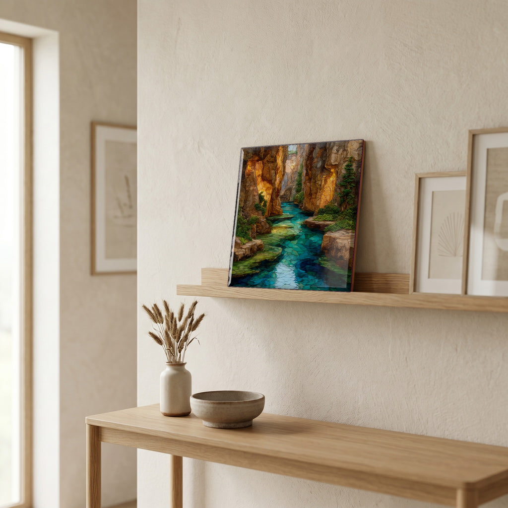 In the entryway, first thing you see.