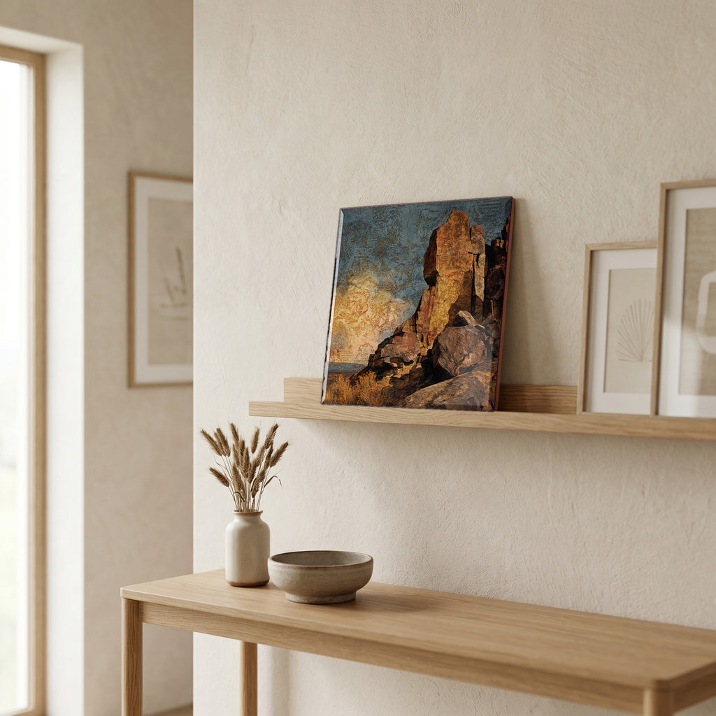In the entryway, first thing you see.