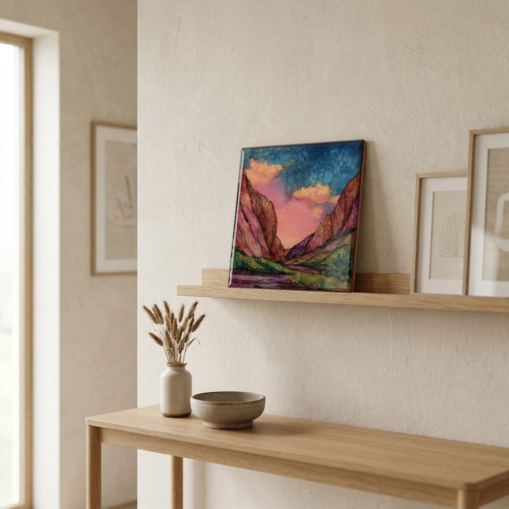 In the entryway, first thing you see.