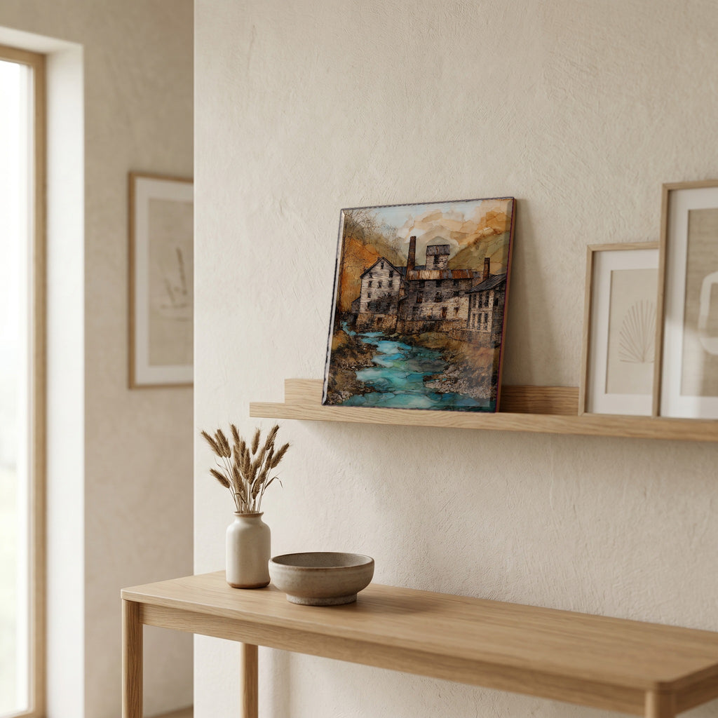 In the entryway, first thing you see.