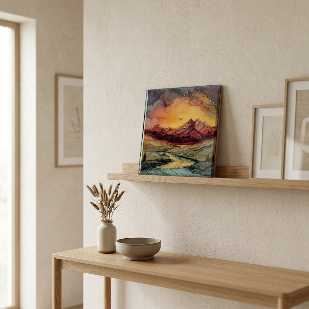 In the entryway, first thing you see.