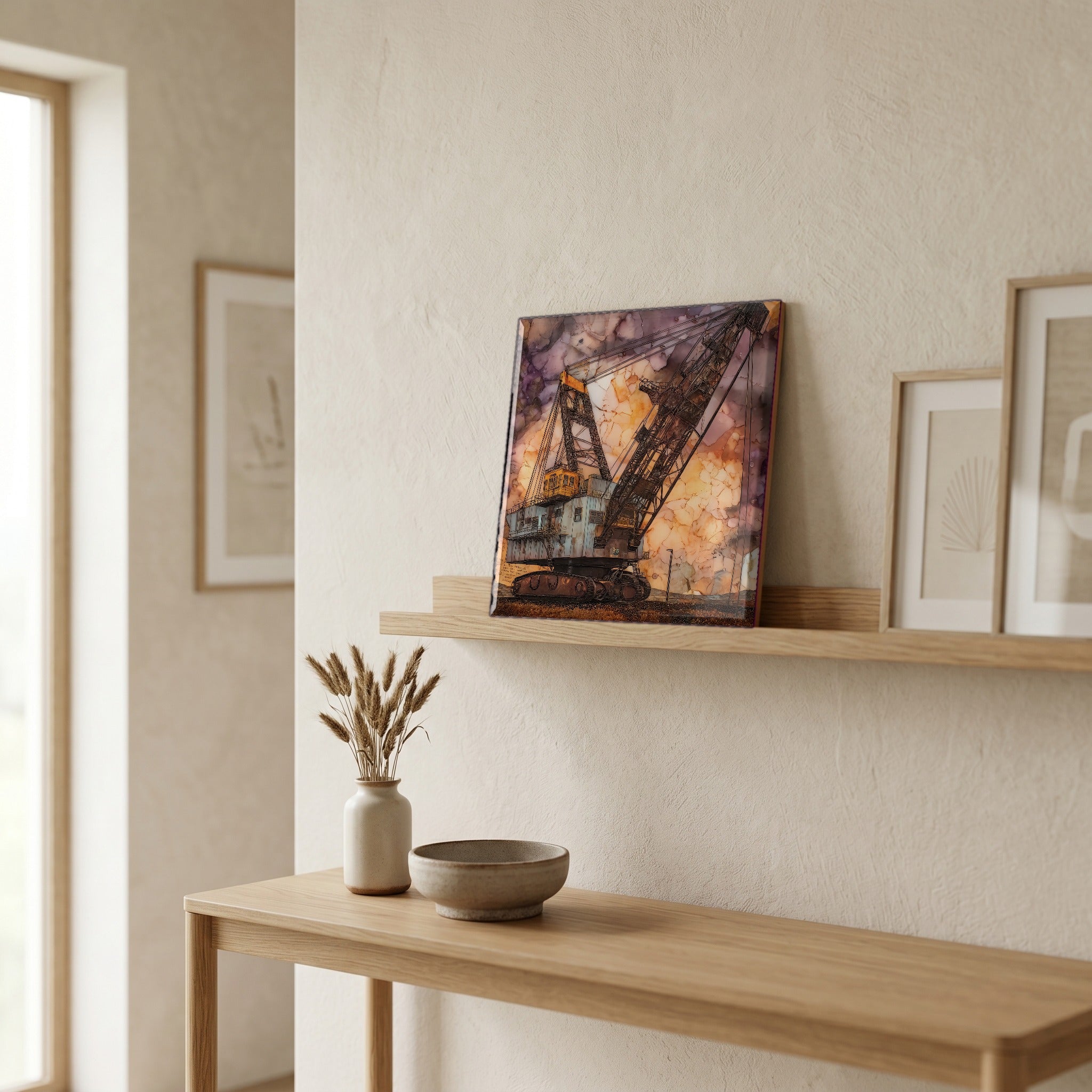 In the entryway, first thing you see.