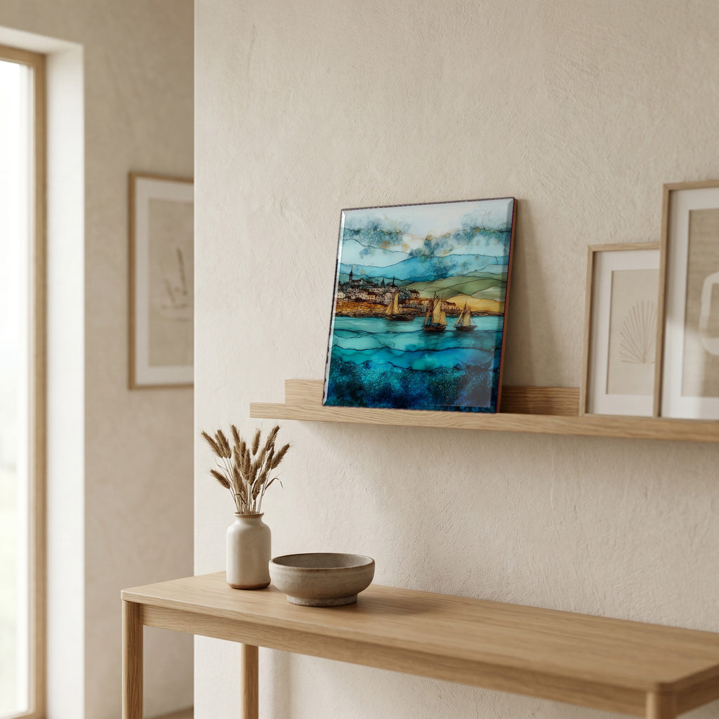 In the entryway, first thing you see.