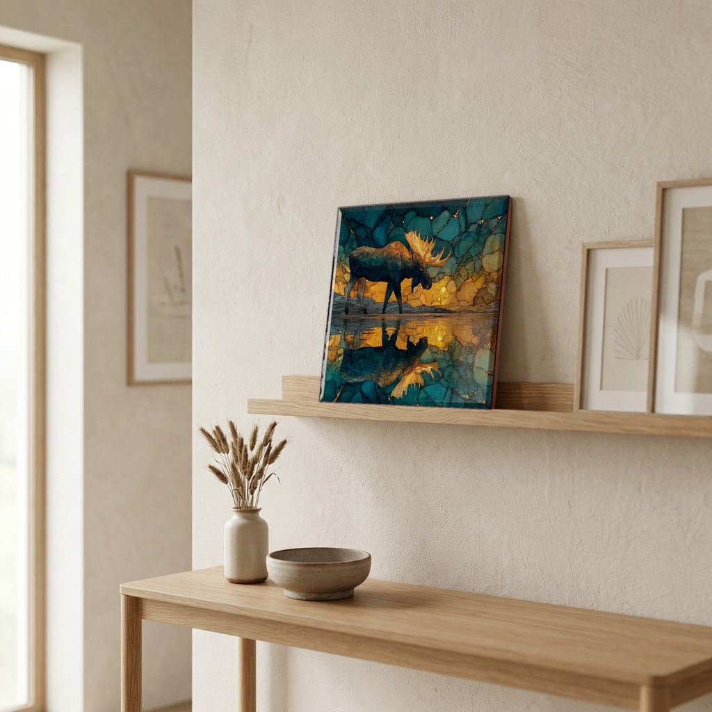 In the entryway, first thing you see.