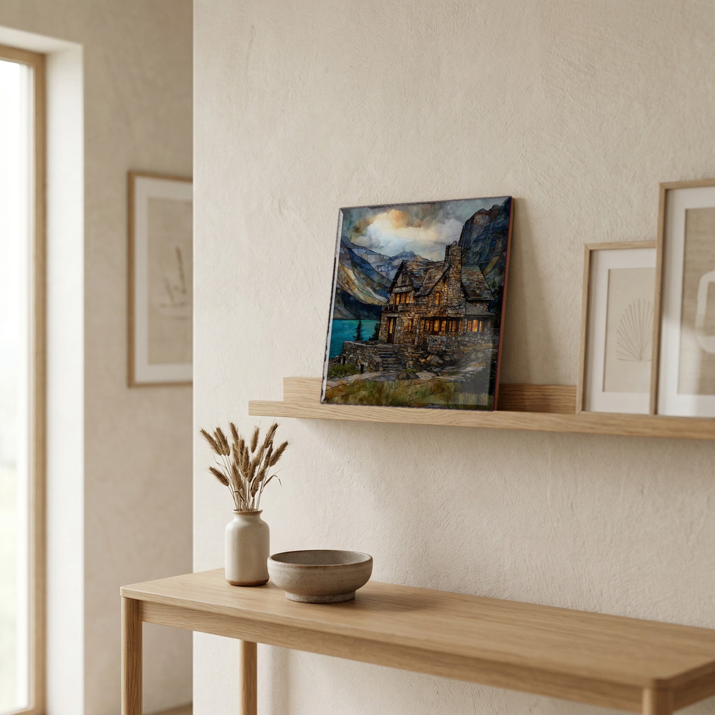 In the entryway, first thing you see.