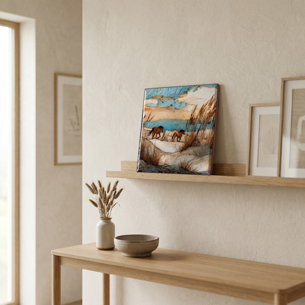 In the entryway, first thing you see.