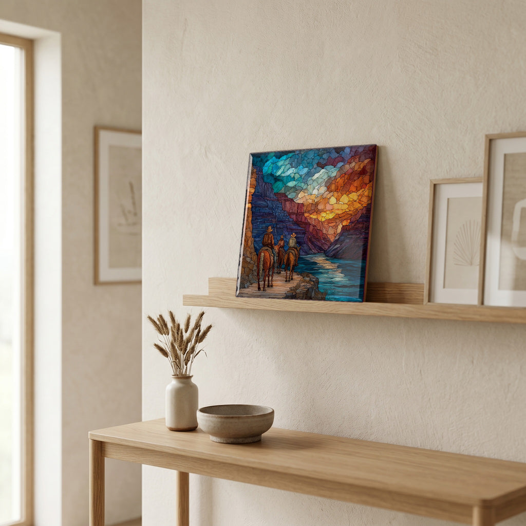 In the entryway, first thing you see.