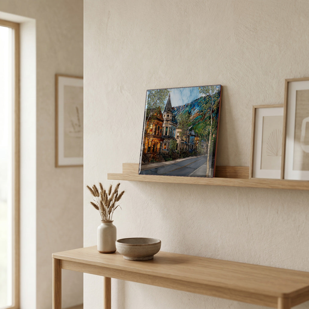In the entryway, first thing you see.