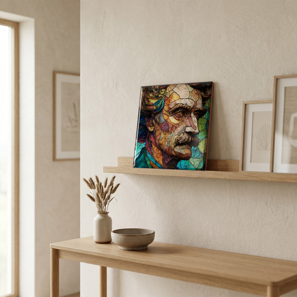 In the entryway, first thing you see.