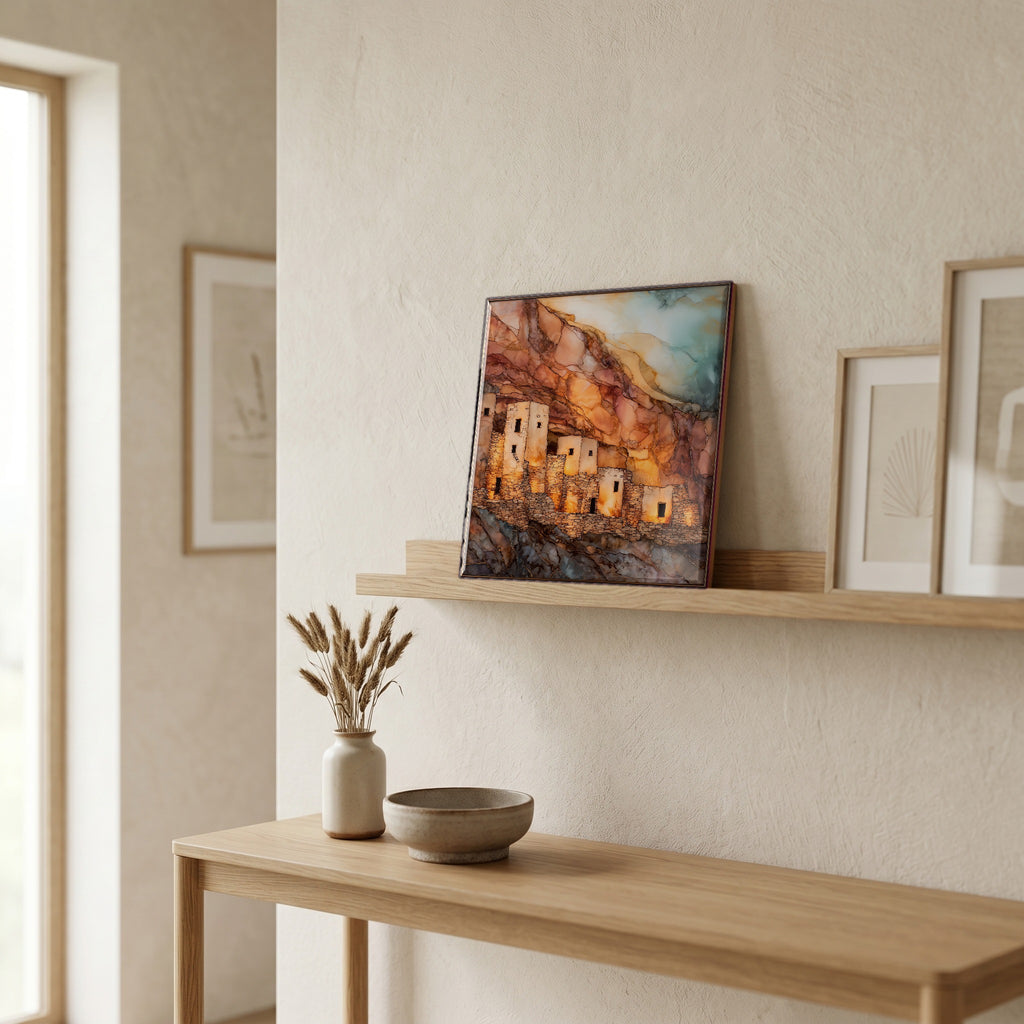In the entryway, first thing you see.