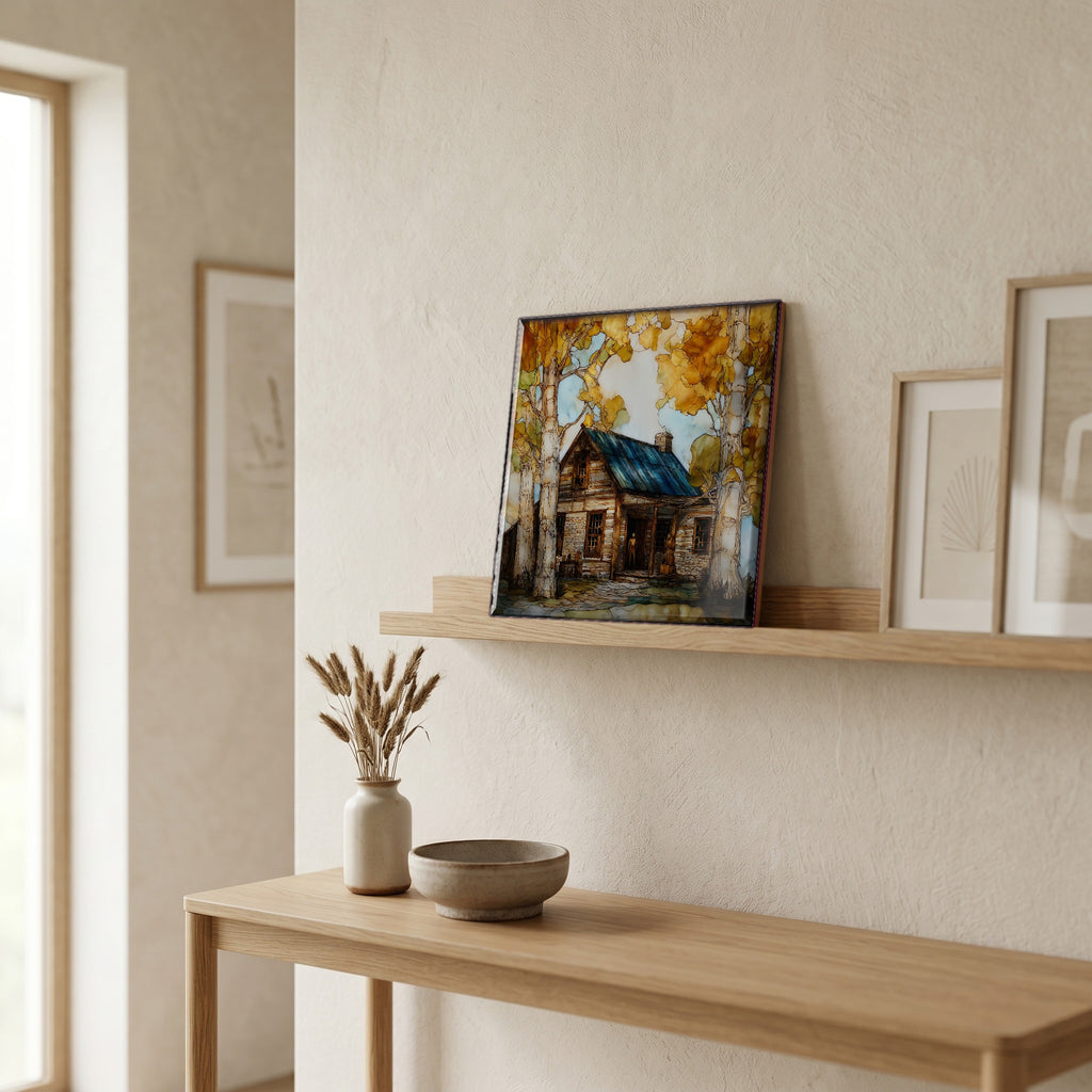 In the entryway, first thing you see.