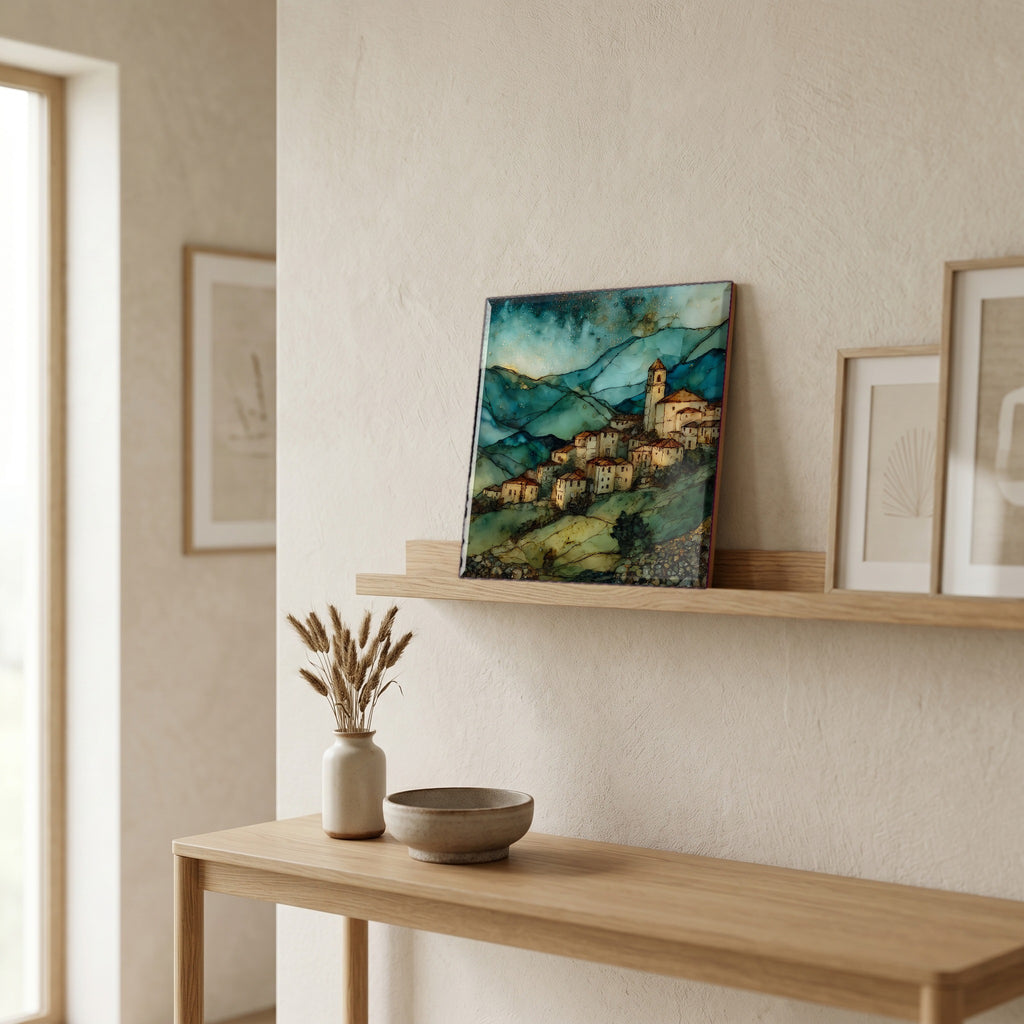 In the entryway, first thing you see.