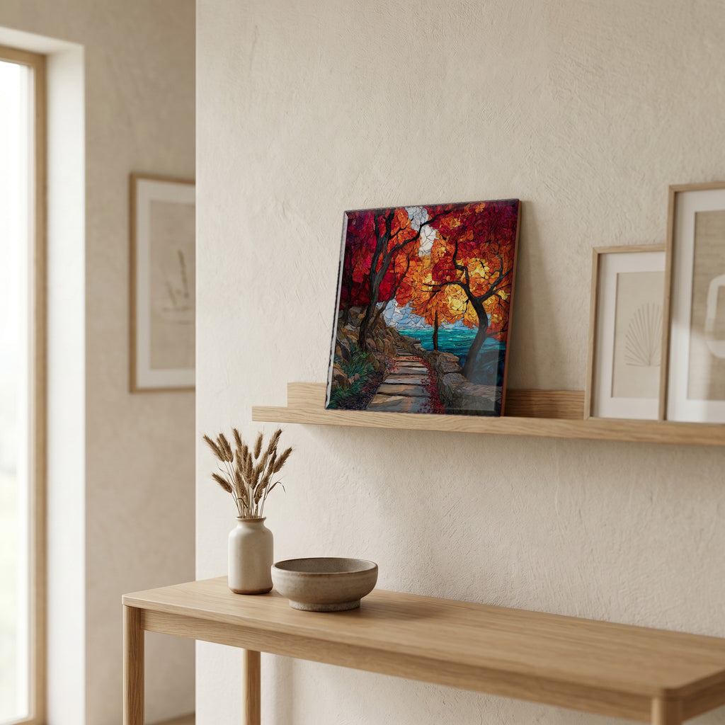 In the entryway, first thing you see.