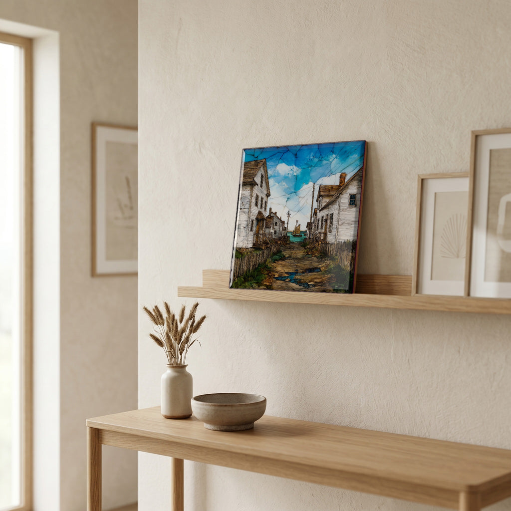 In the entryway, first thing you see.