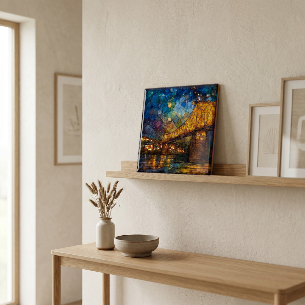 In the entryway, first thing you see.