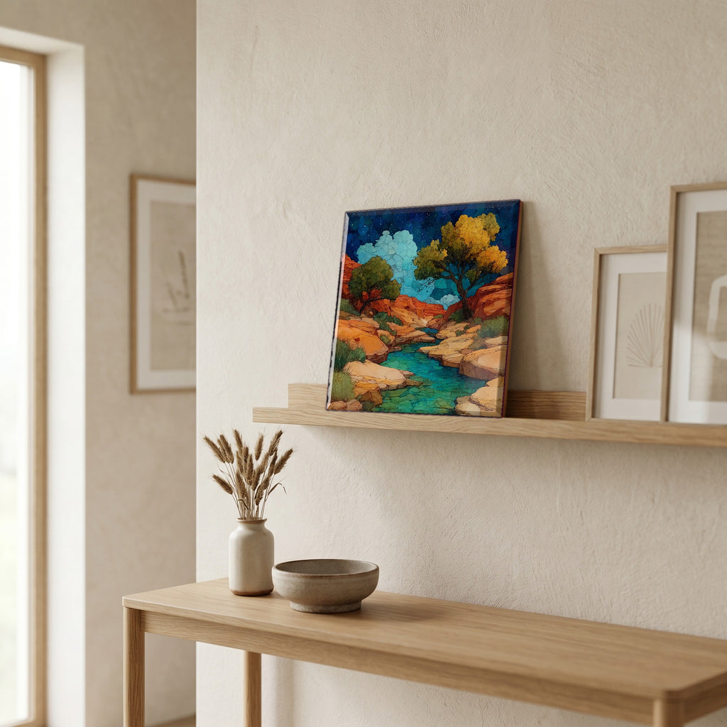 In the entryway, first thing you see.