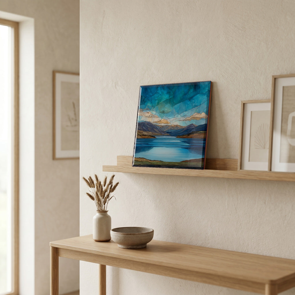 In the entryway, first thing you see.