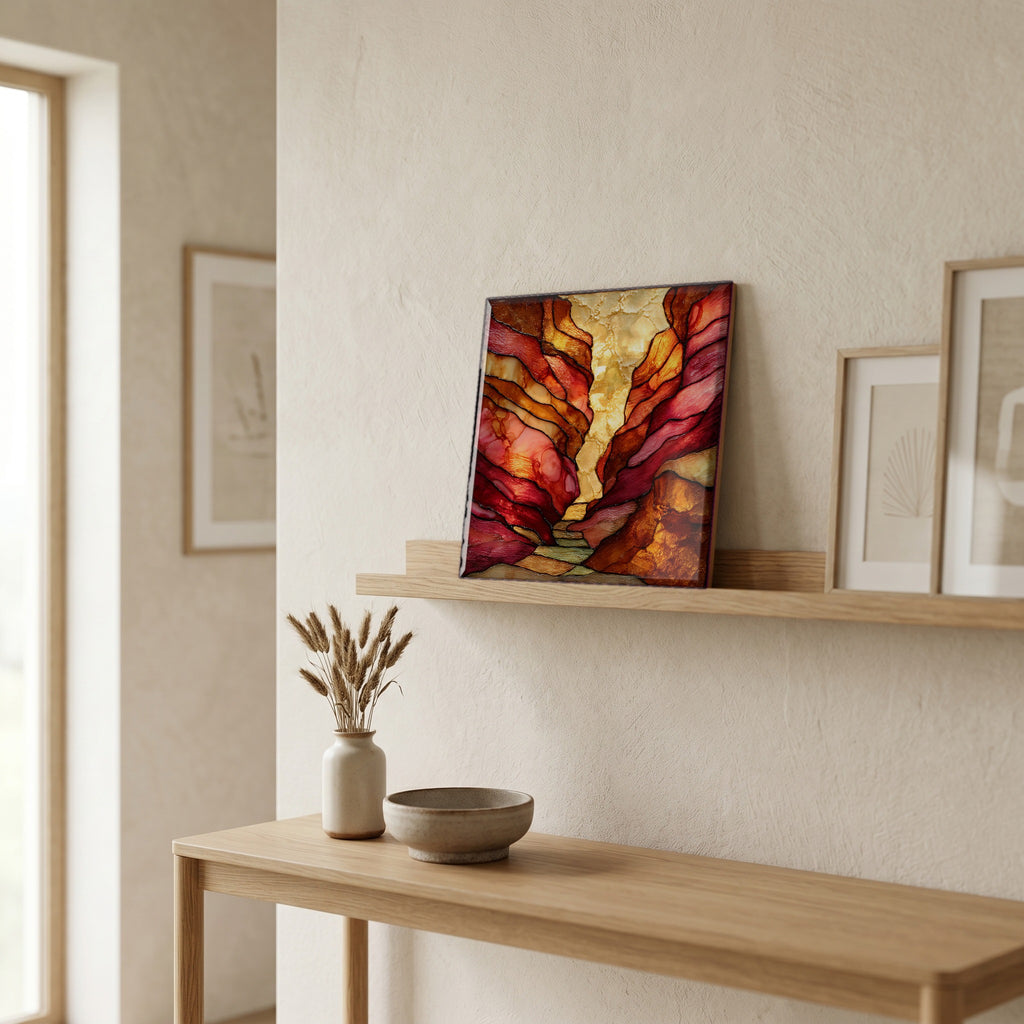 In the entryway, first thing you see.