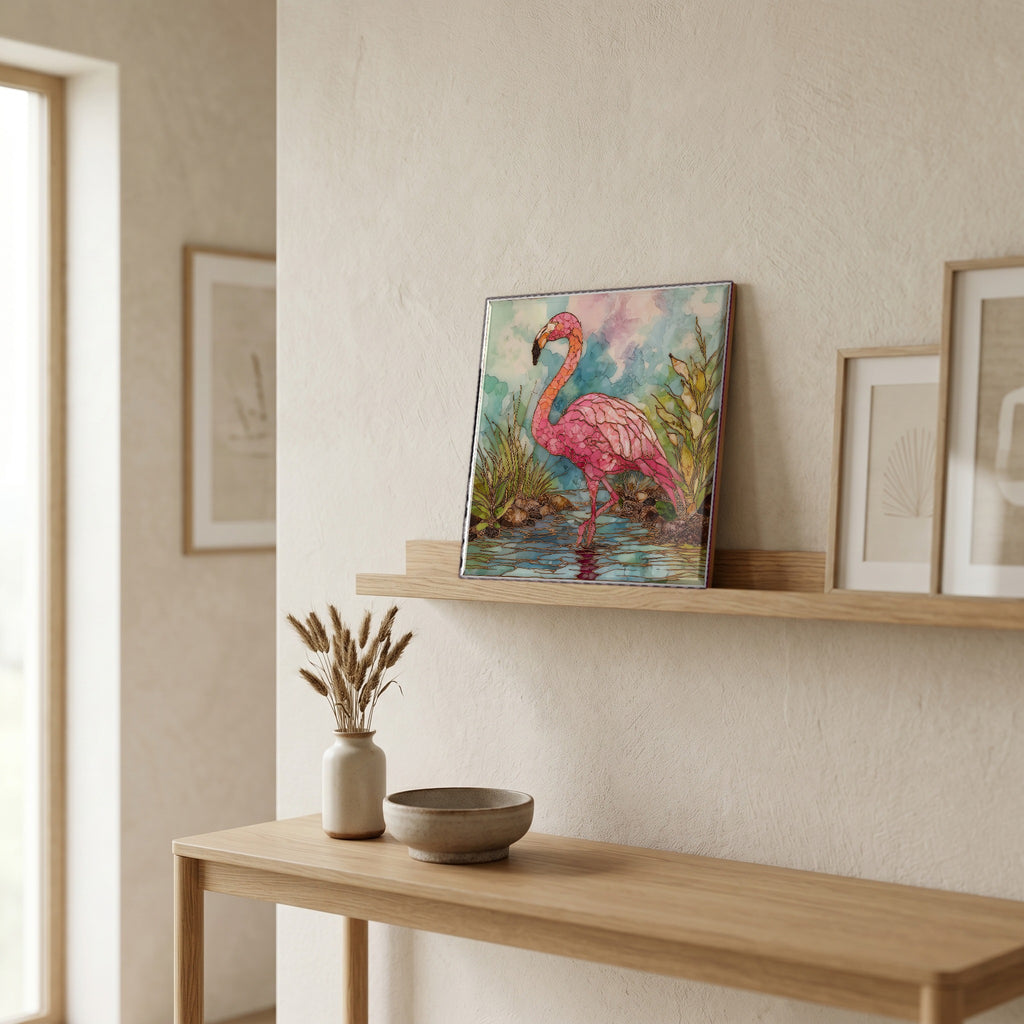 In the entryway, first thing you see.