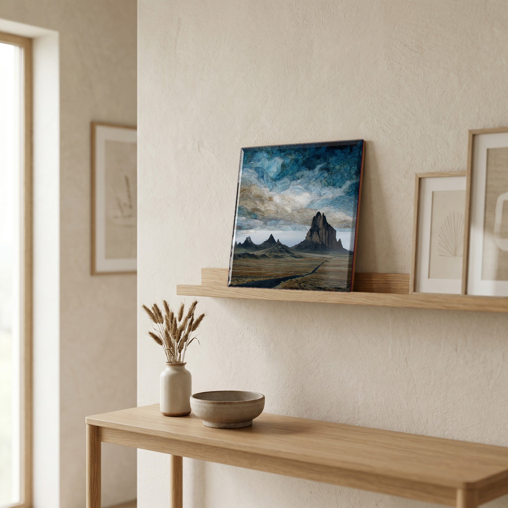 In the entryway, first thing you see.