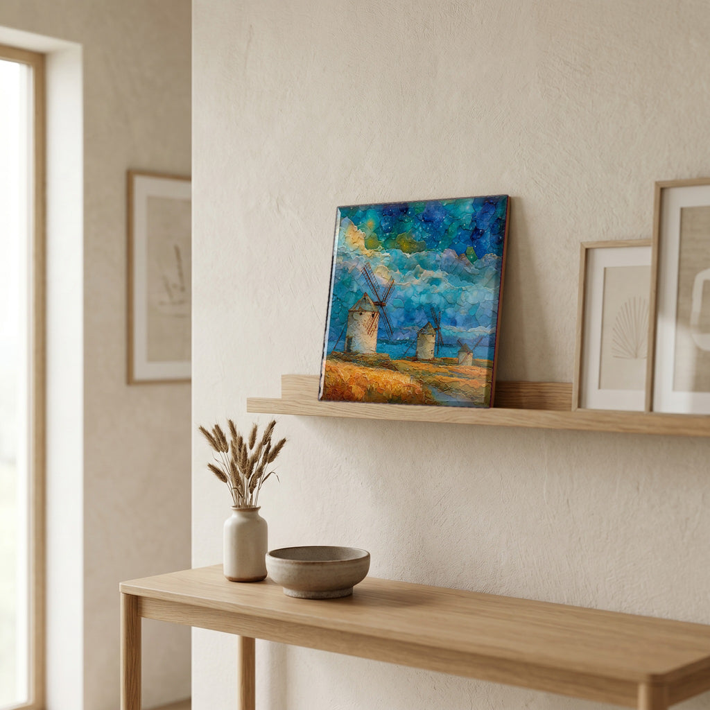 In the entryway, first thing you see.