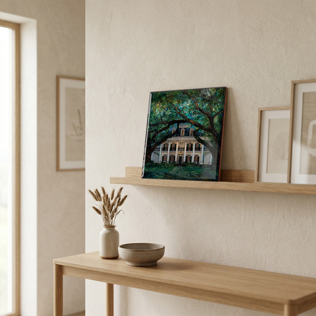 In the entryway, first thing you see.