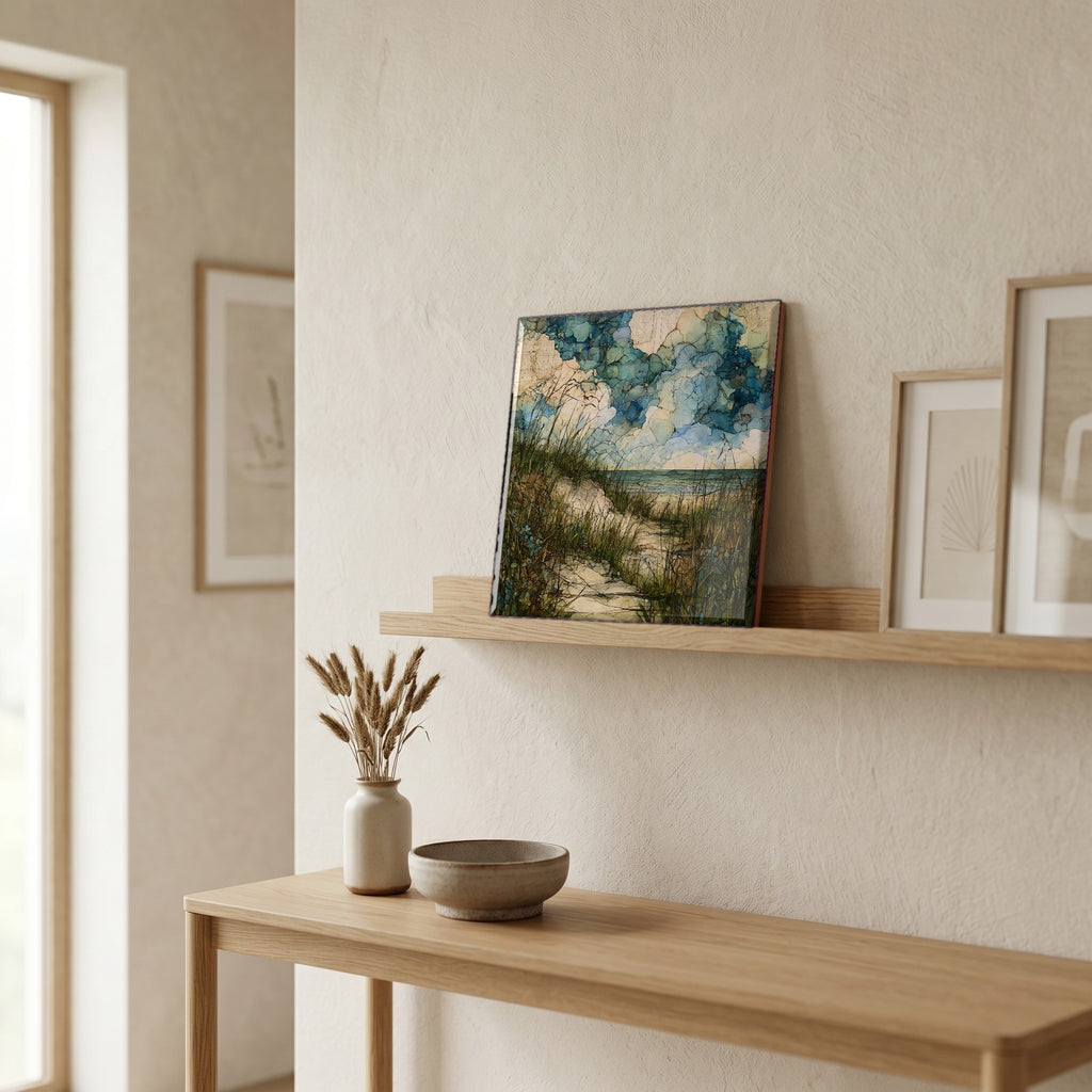 In the entryway, first thing you see.