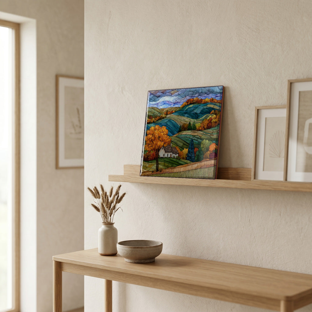 In the entryway, first thing you see.