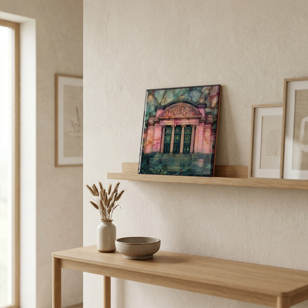 In the entryway, first thing you see.