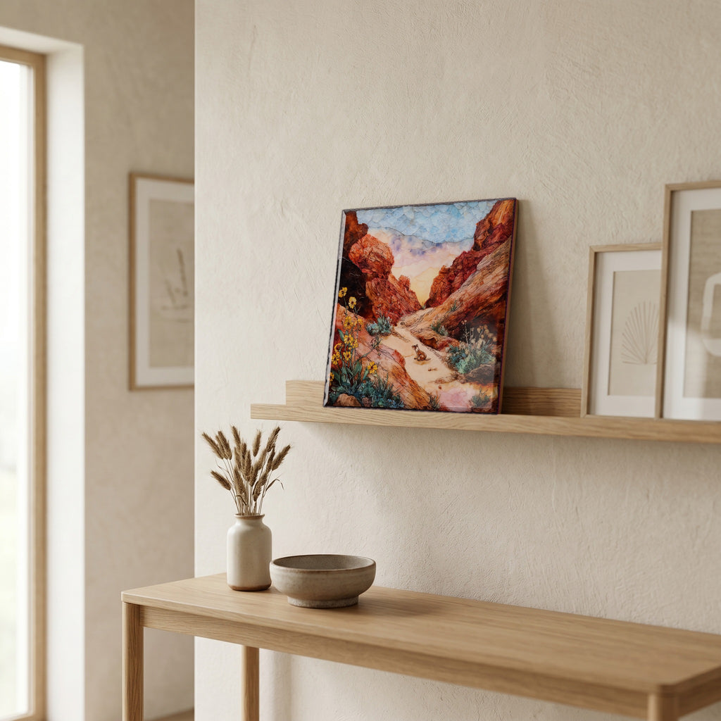 In the entryway, first thing you see.