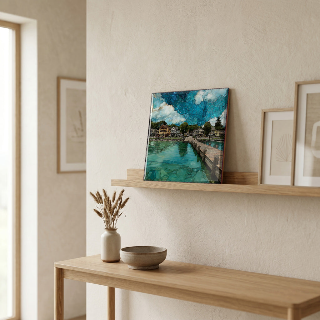 In the entryway, first thing you see.