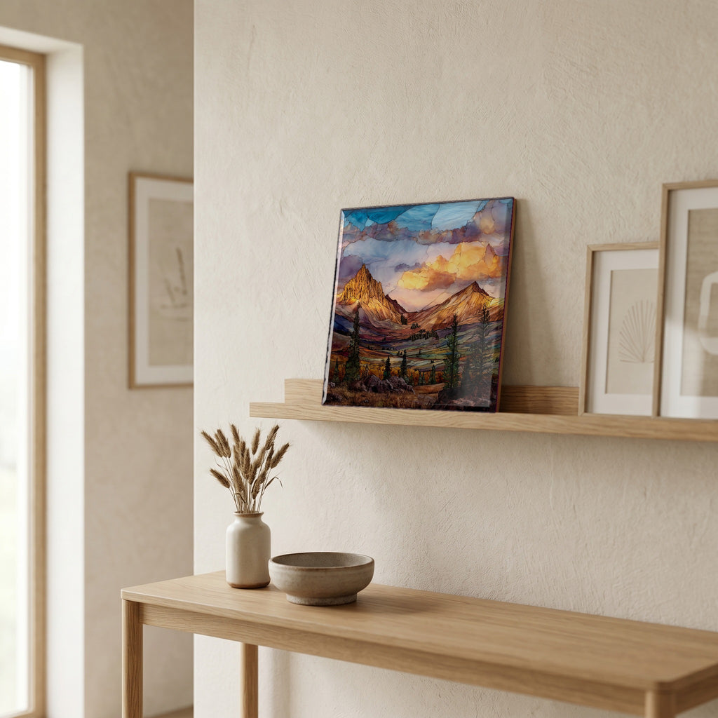 In the entryway, first thing you see.