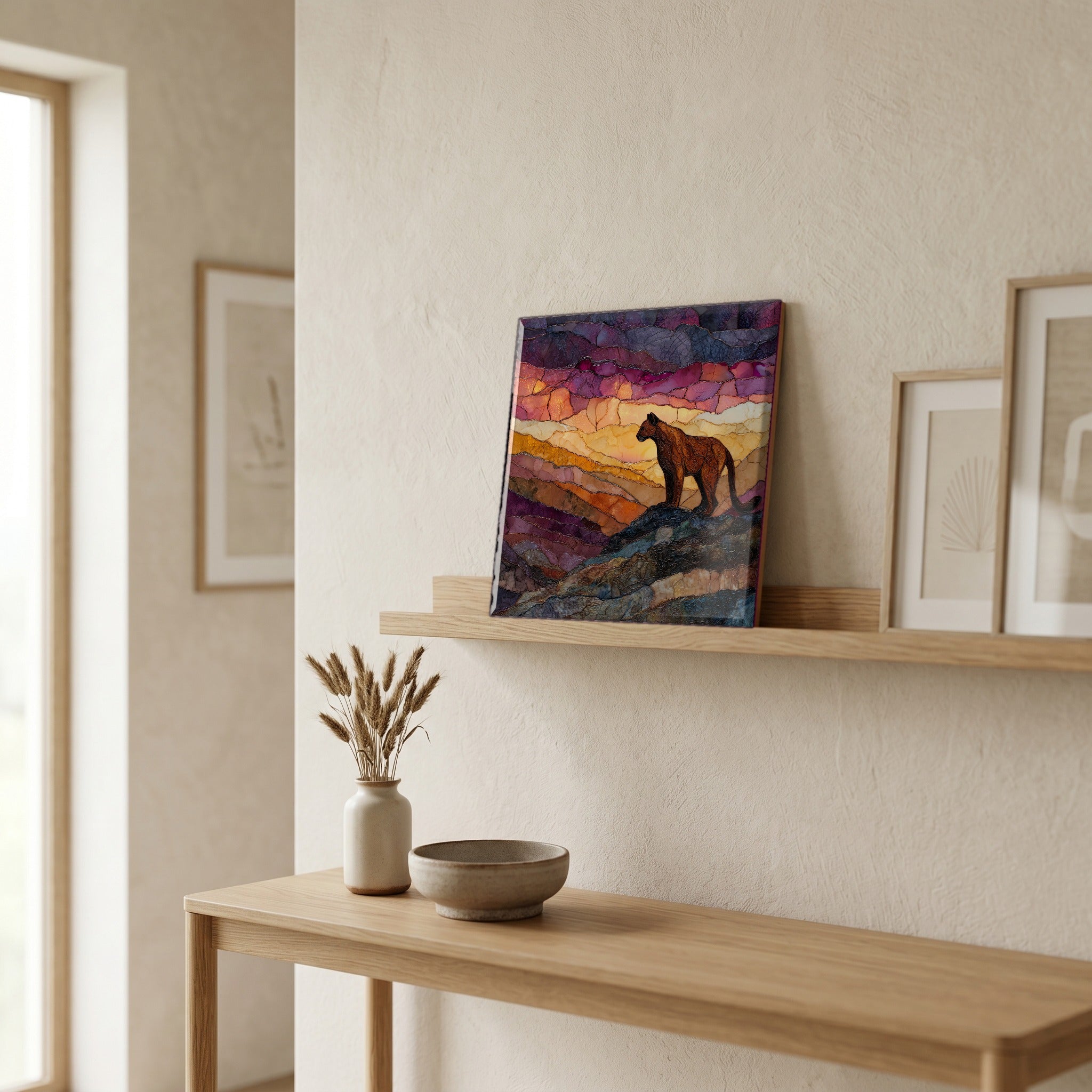 In the entryway, first thing you see.