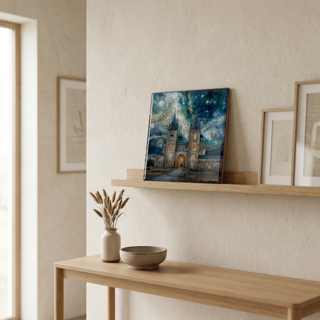 In the entryway, first thing you see.