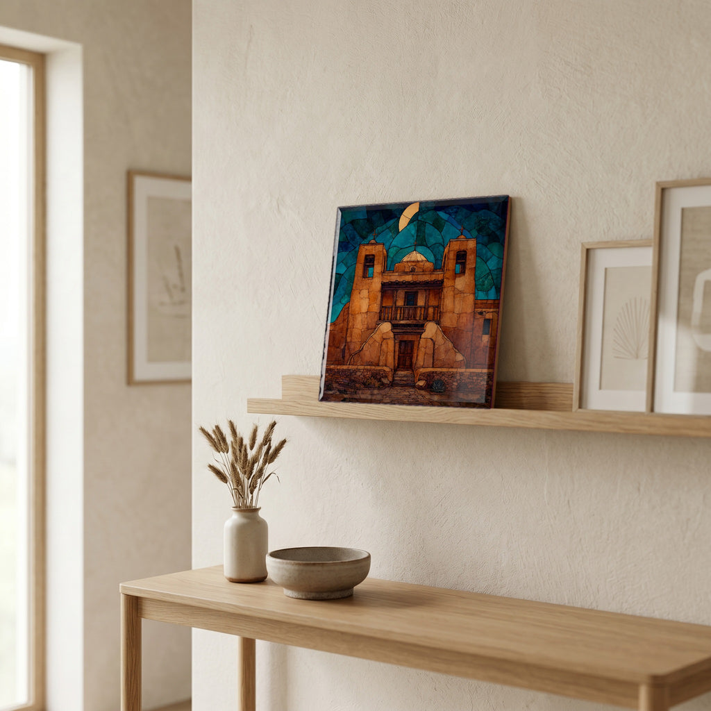 In the entryway, first thing you see.