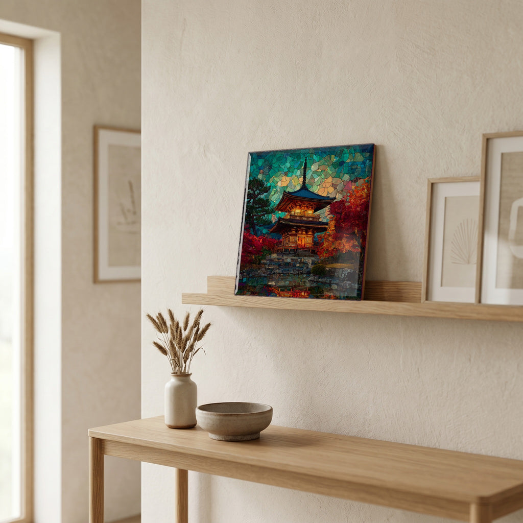 In the entryway, first thing you see.